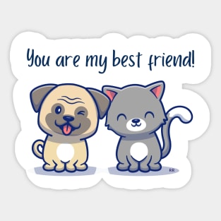 YOU ARE MY BEST FRIEND! Cute CATS Sticker